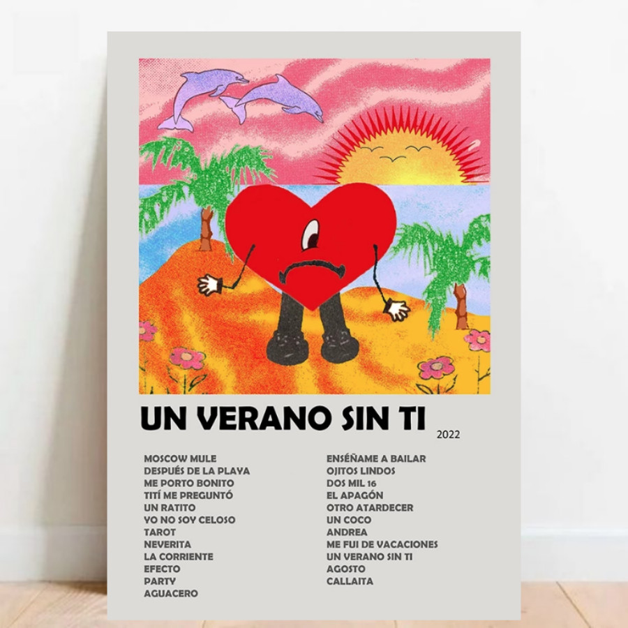 Quadro Placa Decorativa Bad Bunny Un Verano Sin Ti Albuns