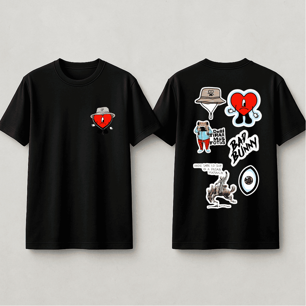 Camiseta Bad Bunny Street Un Verano Sin Ti Mañana Nadie Sabe Coração Triste Album 386