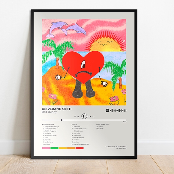 Quadro Placa Mdf Spotify Bad Bunny Un Verano Sin Ti El Último Tour del Mundo