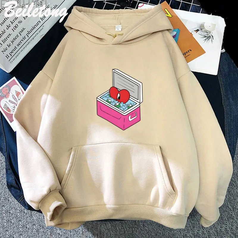 Moletom Canguru Coração Cooler Gelo Un Verano Sin Ti Bad Bunny Hoodies Fashion Kawaii Promoção