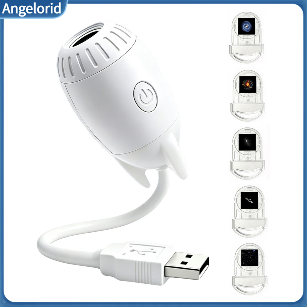 Bedroom Ambience Night Light Starry Sky Projector Lamp with Adjustable Gooseneck Usb Powered 2-in-1 Flexible for Ceiling