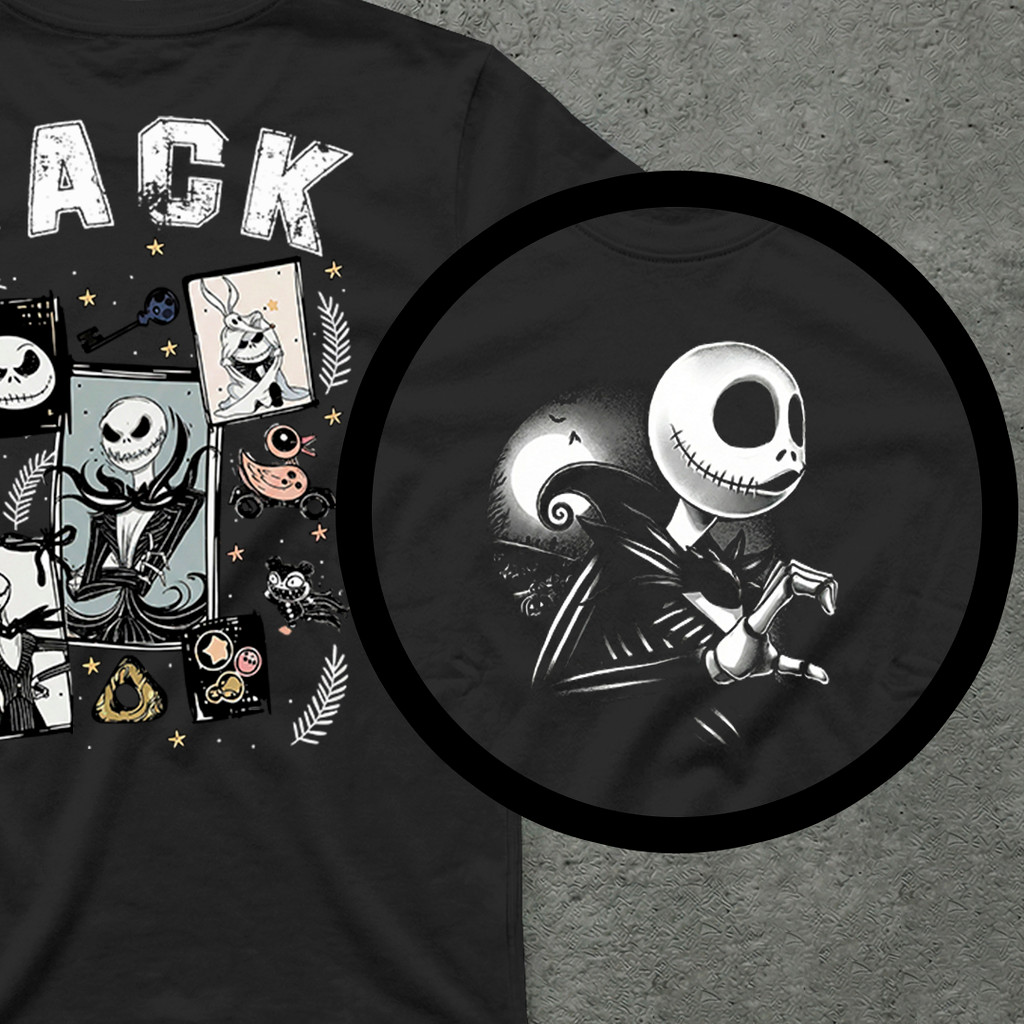 Kit Casal Camisetas Jack Skellington Sally Barrel O Estranho Mundo de Jack Camisa Algodão Estampa Premium Unissex DTF