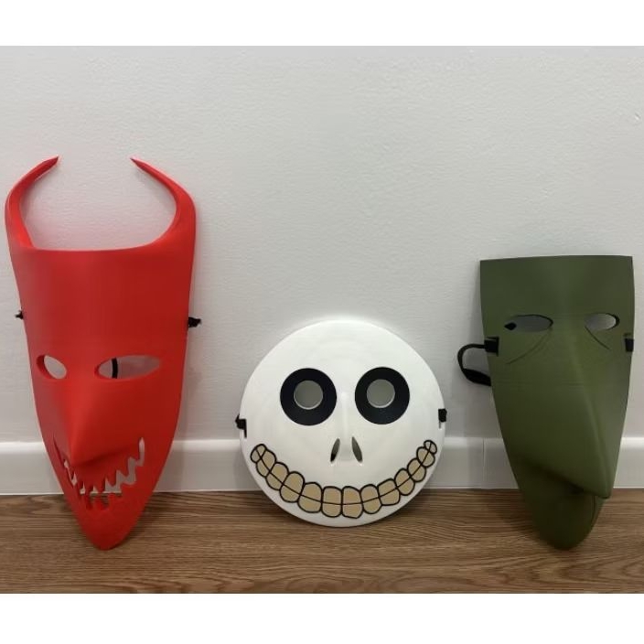 Máscara O Estranho Mundo de Jack - Lock, Shock e Barrel | Cosplay Impressão 3D Colecionável Premium
