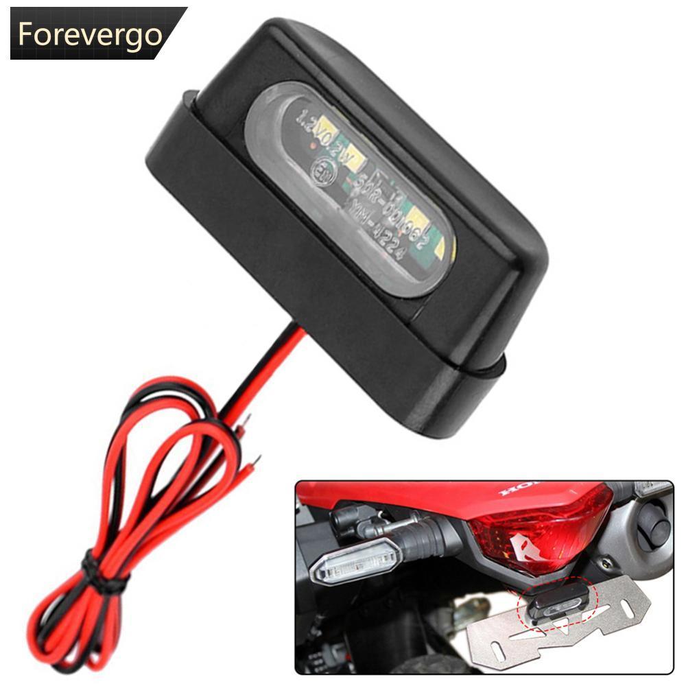 FOREVERGO Universal 12V 4LED Luz Da Placa De Licença Motocicleta Traseira Com Indicadores Lâmpada L6W6