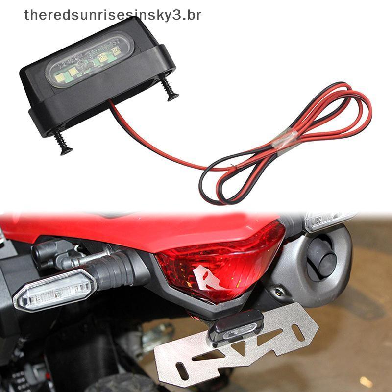 TSBR 12V Universal Motocicleta 4LED Luz De Matrícula 0.2W Traseira Da Placa De Licença Com Emark .