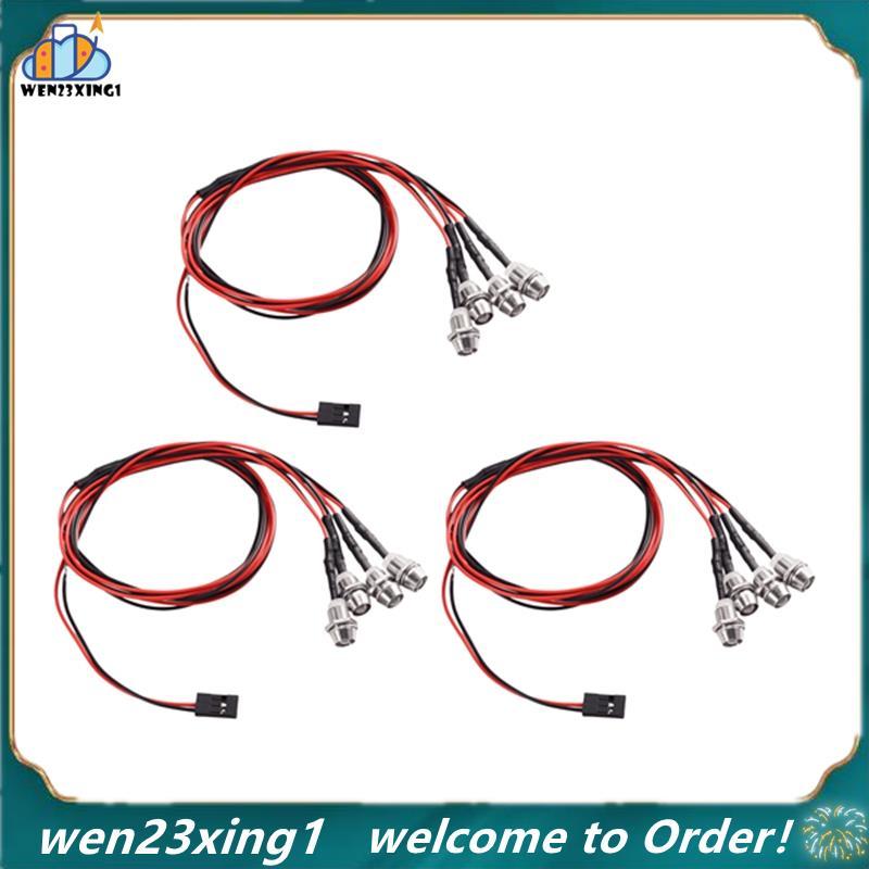[Wen-Shop] 3 Pcs 4LED LED Faróis De Luz Traseira Para Rastreador De Carro RC Scx10 D90