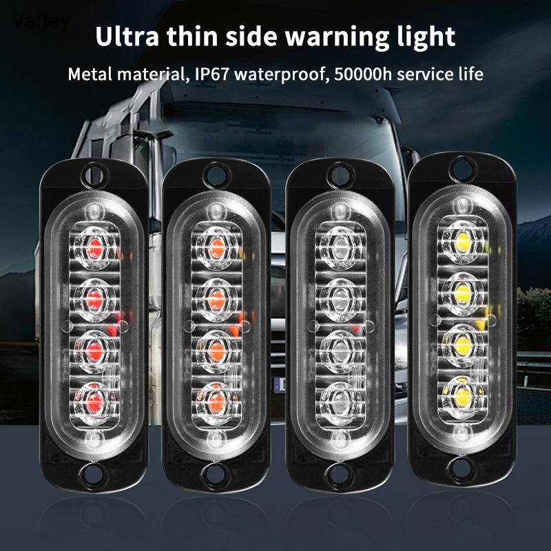 [VLY] 4LED Luz De Advertência Do Carro Grill Breakdown Light Car Tru Trailer Beacon Lamp LED Lateral Âmbar Para Carros 1