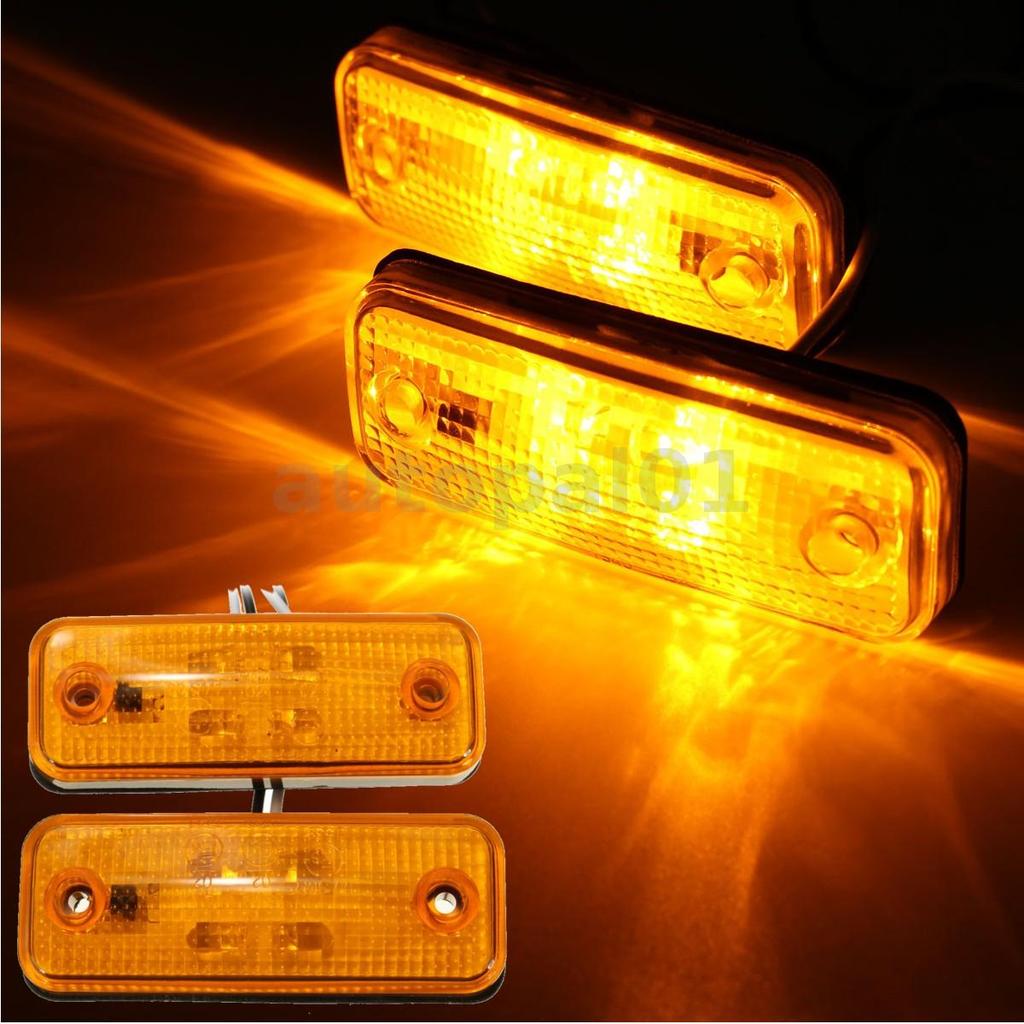 1X 12-30V 4LED Âmbar Folga Marcador Lateral Luz Indicadora Para Reboque Caminhão Caravana Van Luzes De Sinal Volta Acess
