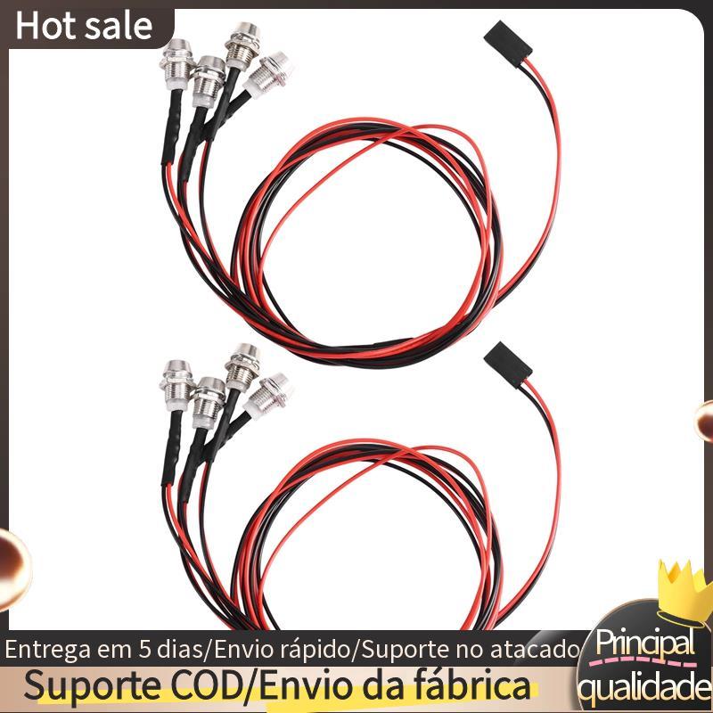 2 Pcs 4LED LED Faróis De Luz Traseira Para SCX10 D90 RC Car Crawler Vermelho