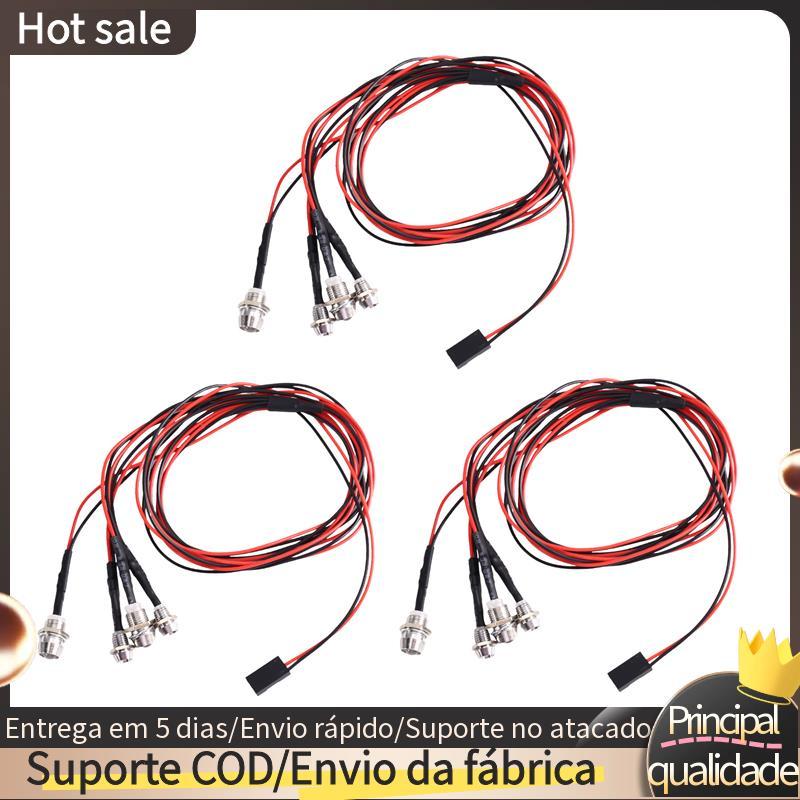 3PCS 4LED LED Faróis De Luz Traseira 5mm Para Scx10 D90 RC Crawler