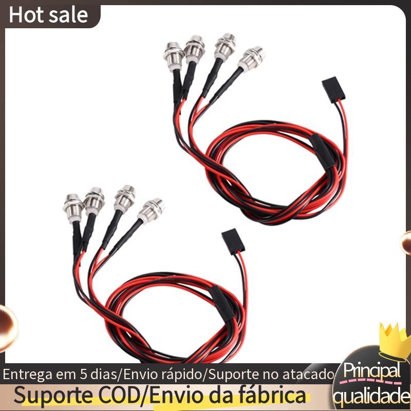 2 Pcs 4LED LED Faróis De Luz Traseira Para Scx10 D90 RC Car Crawler Azul