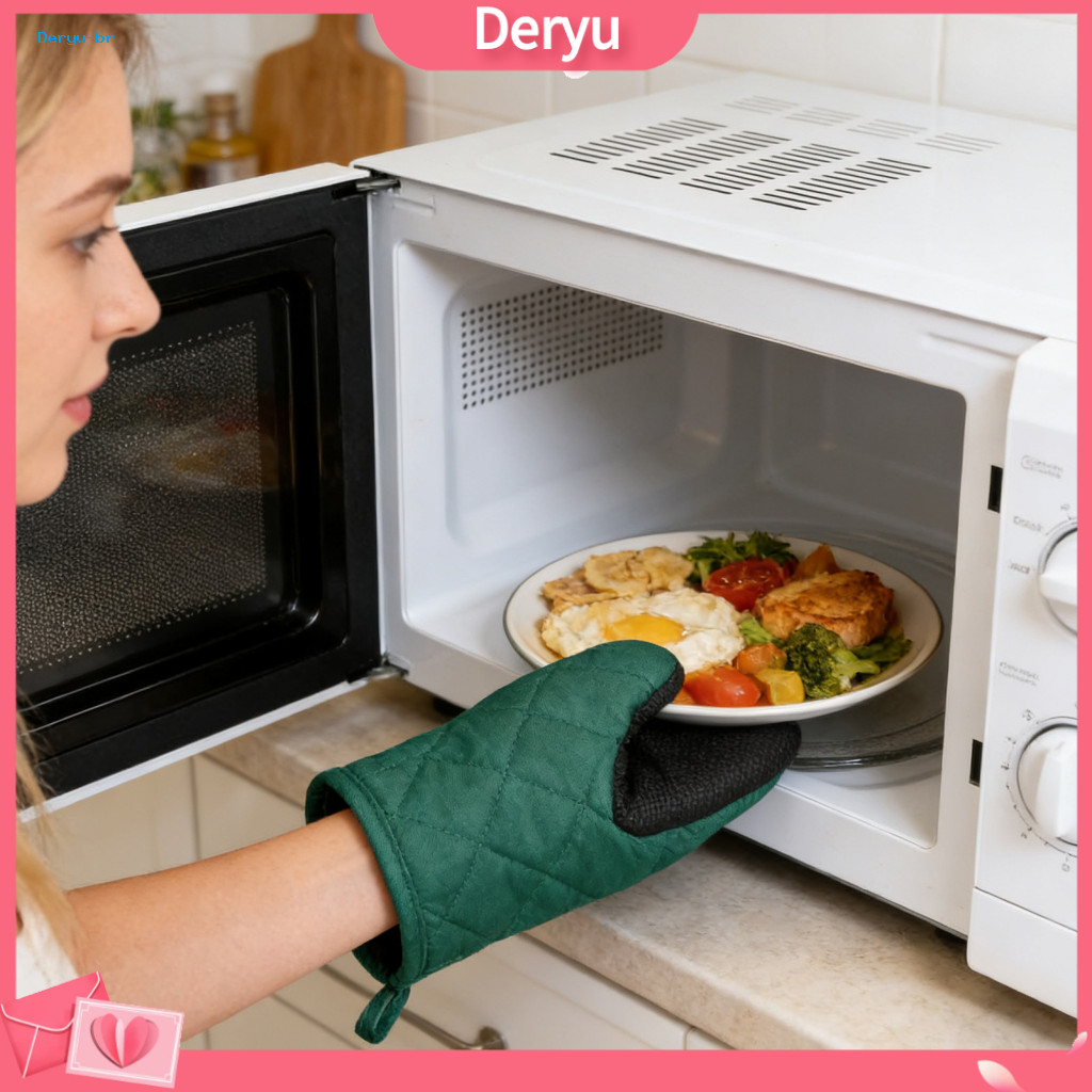 Silicone Oven Mitts 1pc Heat Resistant with Non-slip Grip Thick Cotton Lining High Temperature Protection for Bbq Baking