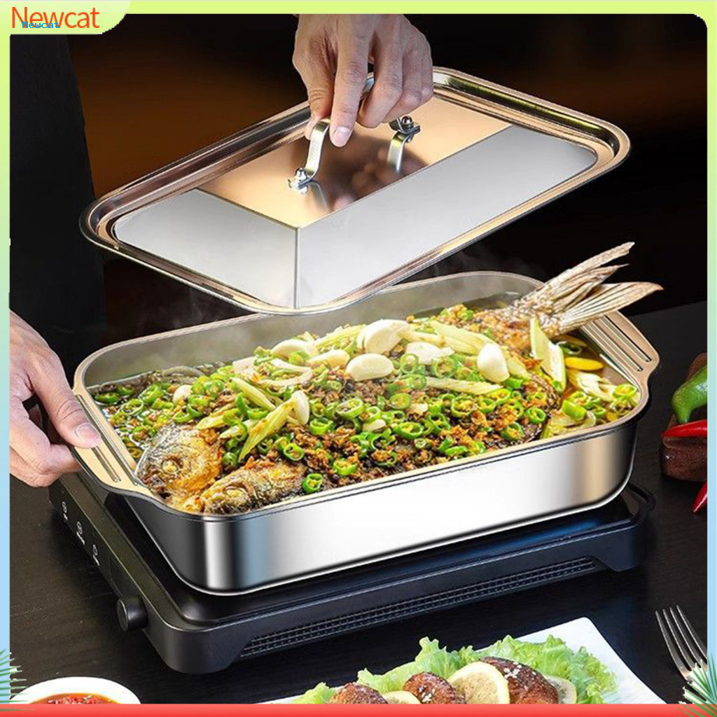 Heavy Duty Oven Pan Food Grade Baking Sheet Heavy-duty Stainless Steel with Handles High Temperature Resistant Rectangul