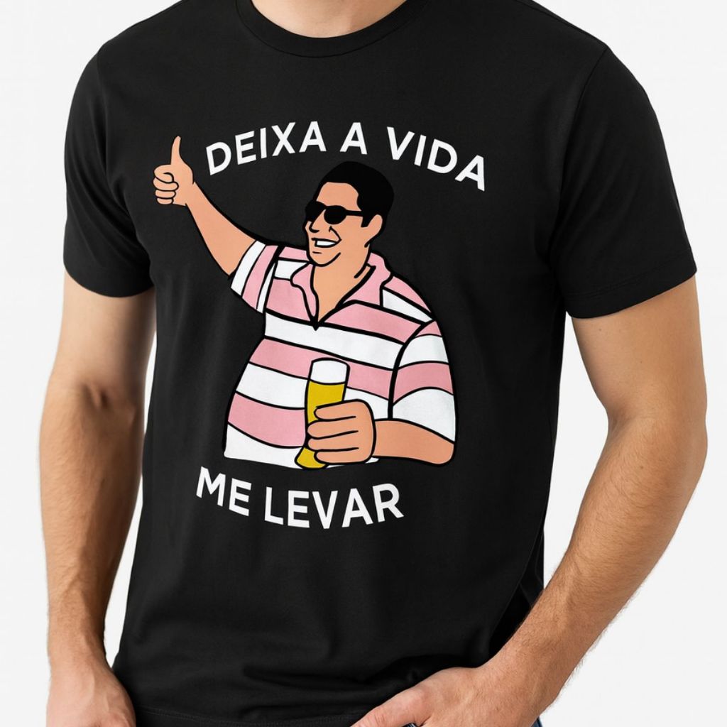 Camiseta Masculina Zaca Pagodinho Deixa A Vida Me Levar