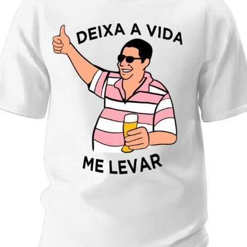 Camiseta Carnaval Zeca Pagodinho Cervejinha Deixa a Vida Me Levar Barriguinha CARNAVAL 2026