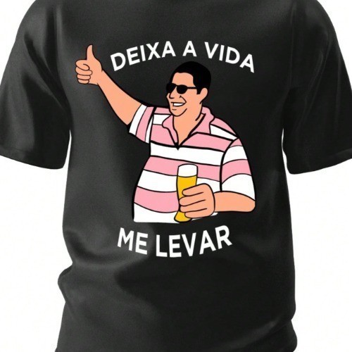 Camiseta Carnaval Deixa a Vida Me Levar Camisa Zeca 100% Algodão Masculina Feminina