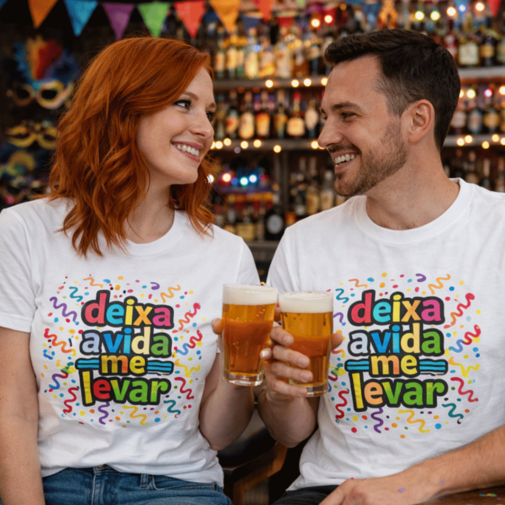 Camiseta Carnaval 2026 Casal 【KIT 2 PEÇAS】