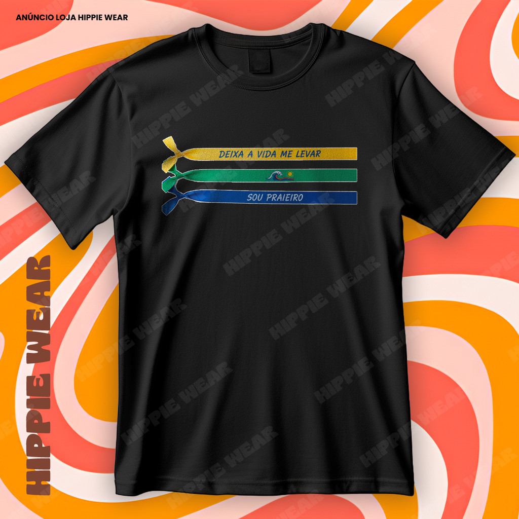 Camiseta Deixa A Vida Me Levar Sou Praieiro Samba Blusa Camisa 100% Algodão