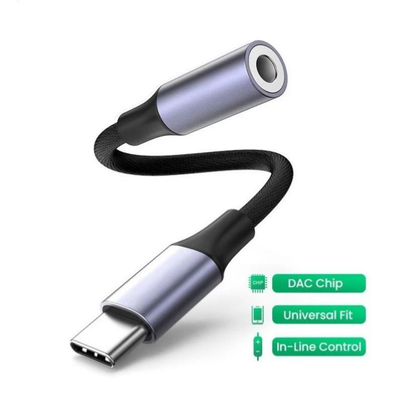 Adaptador de fone de ouvido compatível com Samsung  e Xiaomi usb Tipo C Para Jack P2 DAC