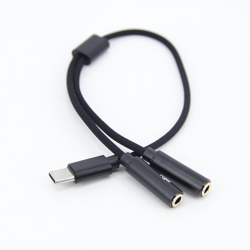 2 Em 1 Tipo C Macho Para Duplo 3.5mm Fêmea Cabo Divisor Jack Fone De Ouvido Usb 3.5mm Aux Microfone Adaptador Fio BRK1