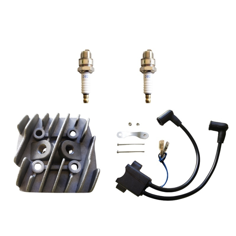 Kit Cabeçote e Cdi Vela Dupla + 2 Velas Z8C para Bicicleta Motorizada 80cc 100cc