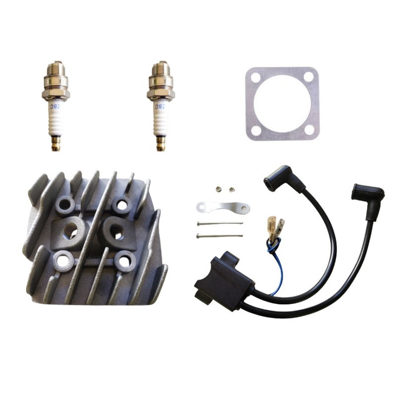 Kit Cabeçote Vela Dupla, Cdi Duplo, Junta e 2 Velas Z8C para Bicicleta Motorizada