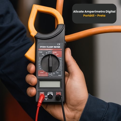 Alicate Amperimetro Digital Portatil Preto Medicao Eletrica Precisa Ferramenta Segura