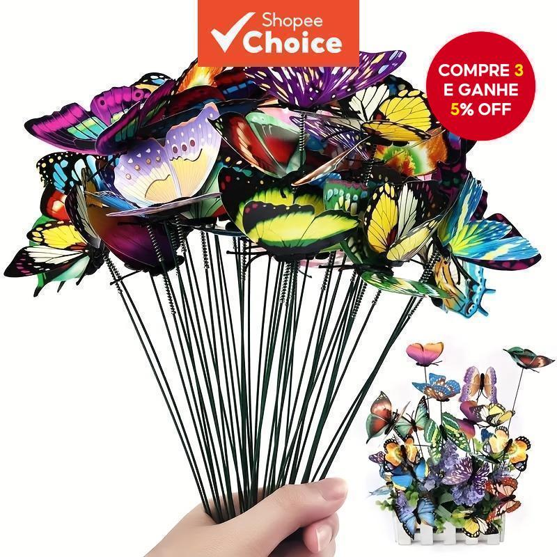 10 pçs corte borboleta decoração de jardim 3D borboleta tridimensional decoração de jardim ao ar livre simulação borbole