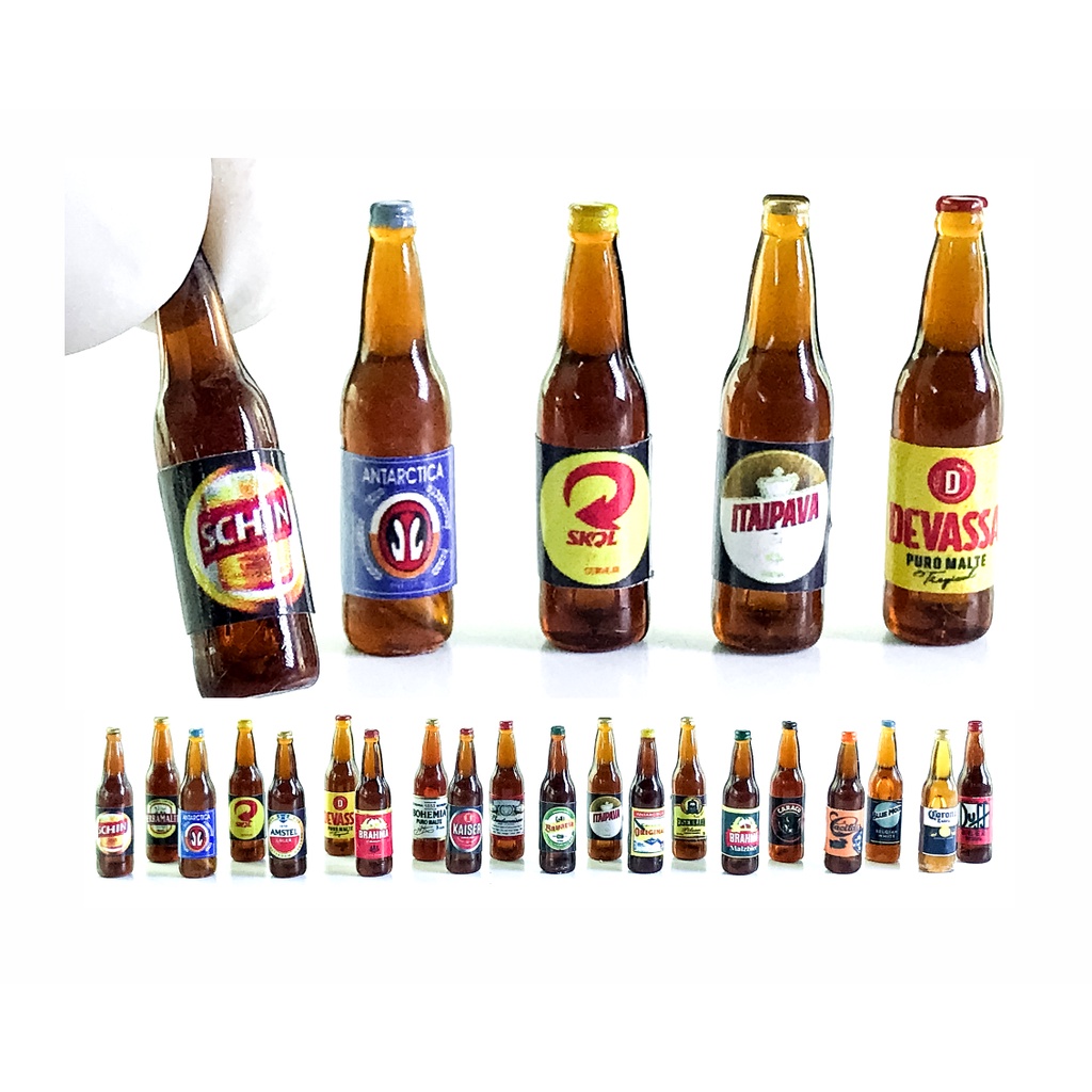 Kit Miniatura de Cerveja simulação artesanato coleção - 20 unidades comida miniatura