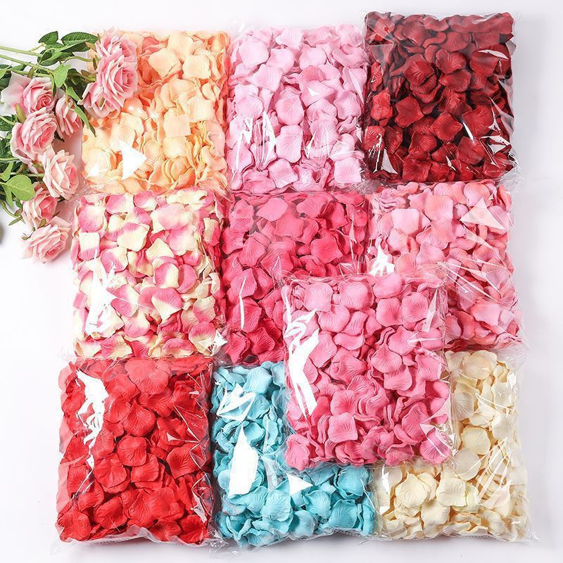 1.000 Simulação de pétalas de casamento, 1.000 Papel colorido Falsas Decorações de eventos com flores cor-de-rosa