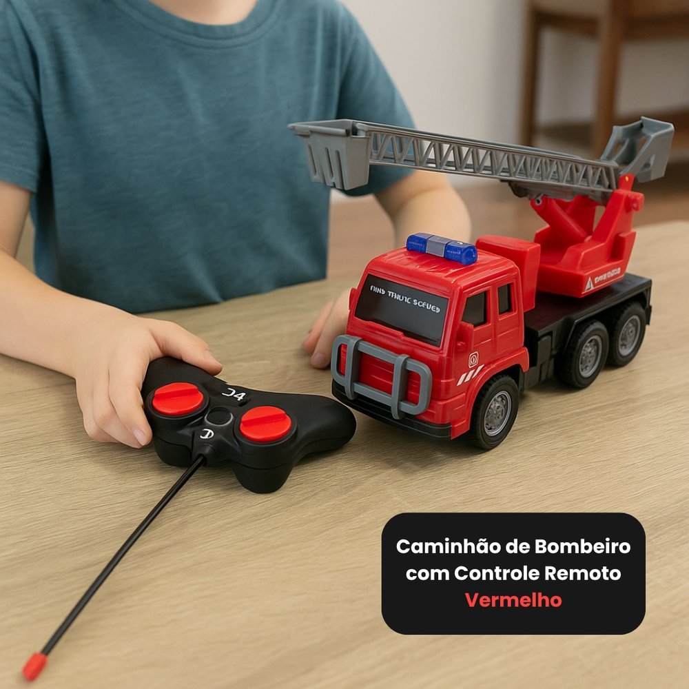 Caminhao Bombeiro Controle Remoto Simulacao Luz Som Brinquedo Infantil Presente