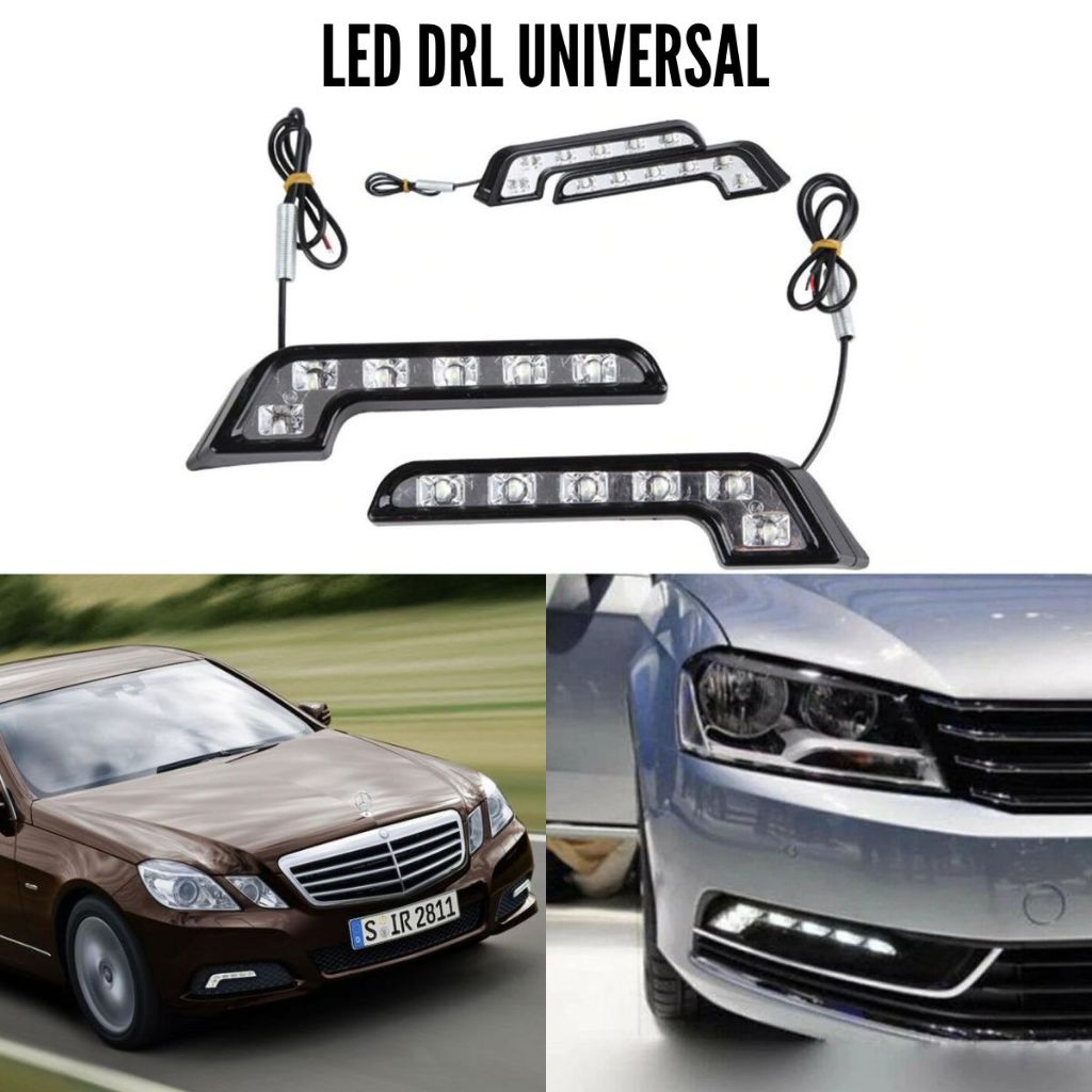 LED DRL Universal Auxiliar Nevoeiro 6000k Circulação Diurna 6 Leds