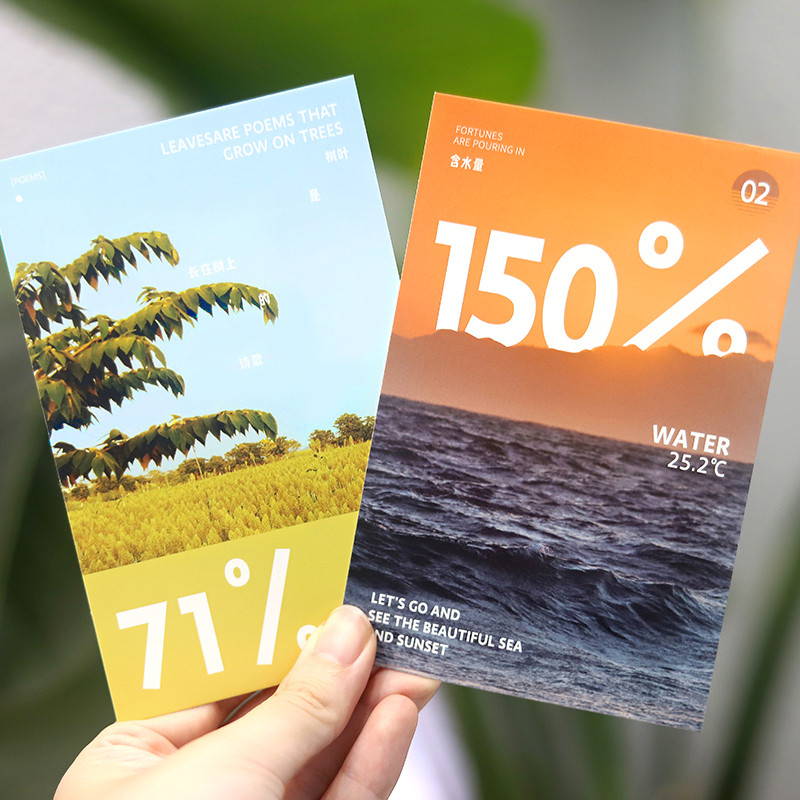 Cartões postais estilo Ins em caixa com 30 peças 10% Série Roaming Romântico Nórdico Fotografia Paisagem Adesivos de par