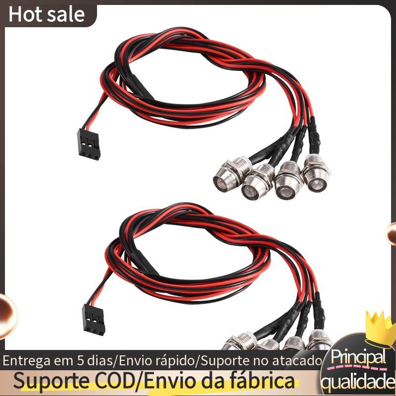 2 Pcs 4LED LED Faróis De Luz Traseira Para Scx10 D90 RC Car Crawler