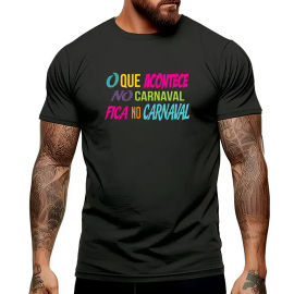 Camiseta Carnaval Unissex Festa Verão Festa 100% Algodão