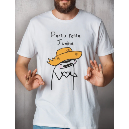 Camiseta Masculina Estampa Meme Bento Engraçada Festa Junina Tecido Premium 100% Algodão