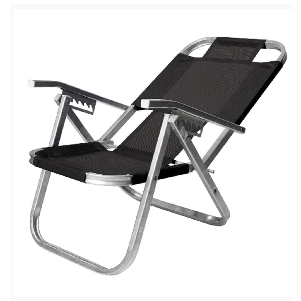 Cadeira de Praia Reclinável Alta Ipanema Preta CAD0690 Botafogo