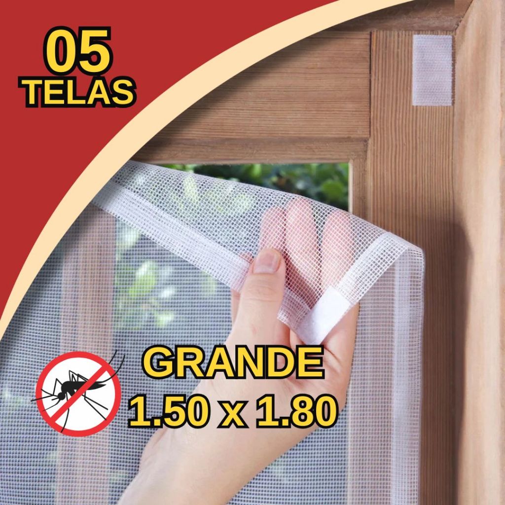 Tela Janela Mosquiteiro Grande 1.80x1.50cm Anti-inseto  Com Fita Autocolante