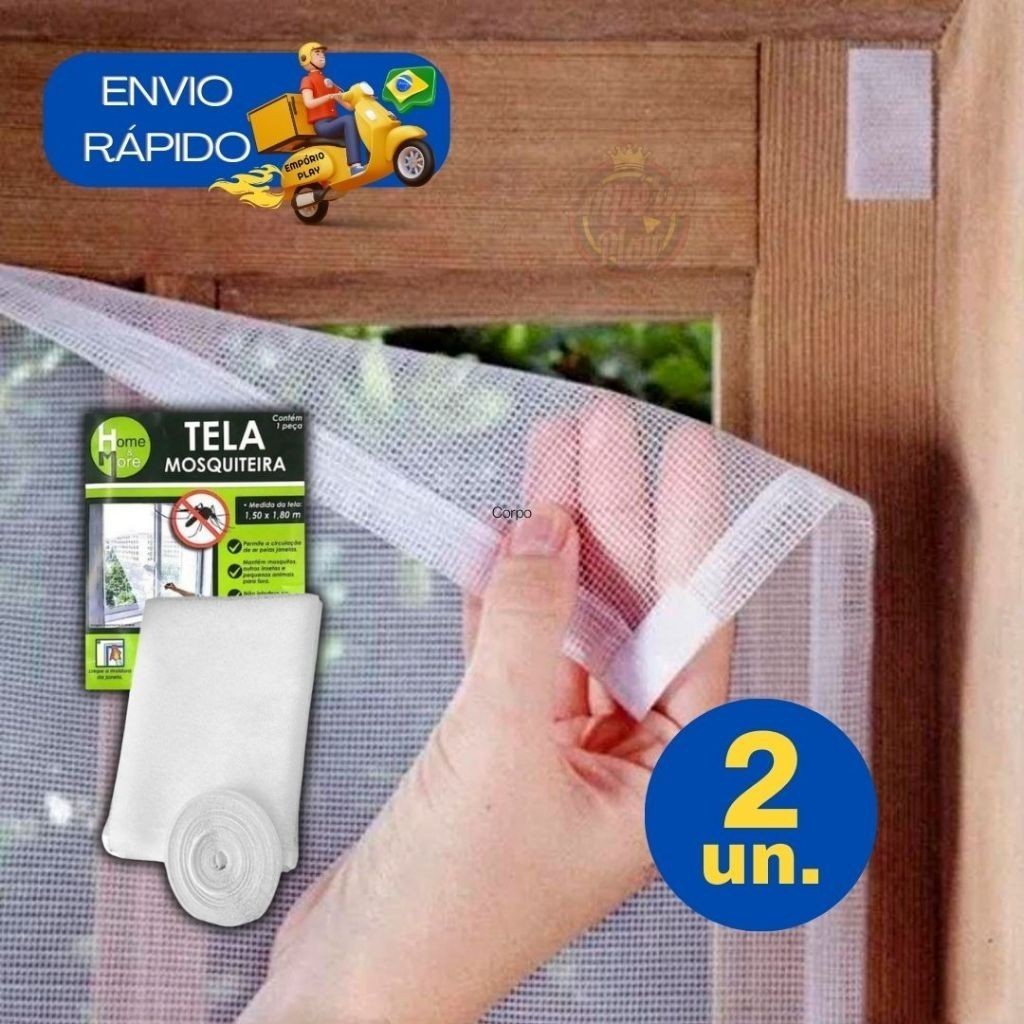 Kit 2 Tela Proteção Mosquiteira Janela Ajustável Basculante Velcro Contra Mosquito Pernilongo Dengue Anti Inseto