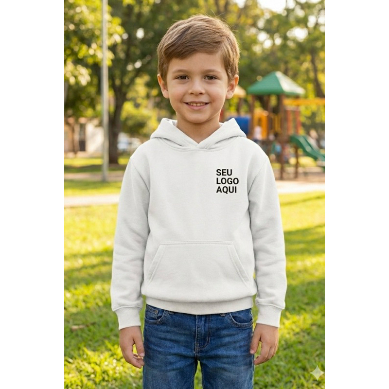 MOLETOM com bolso canguru e capuz malha 100% algodao