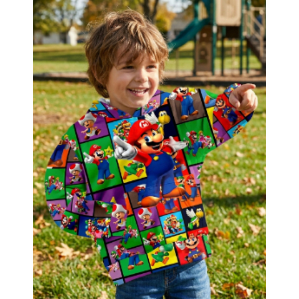 Blusa Moletom Infantil Canguru Masculino Feminino Capuz e Bolso Personagens Estampas Variadas