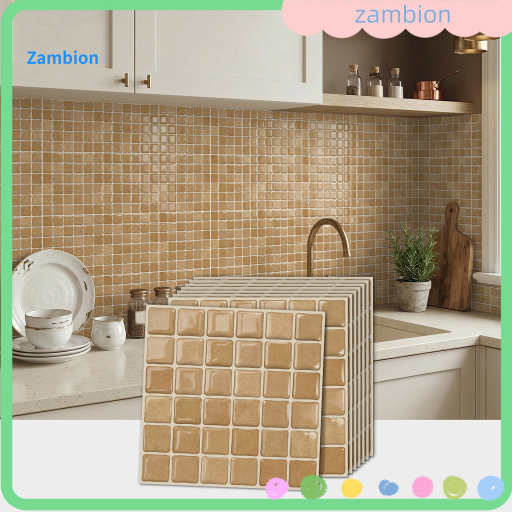 Peel and Stick Tile Stickers Waterproof Kitchen Backsplash Decal 10pcs 3d Wall Decals Self-adhesive Bathroom
