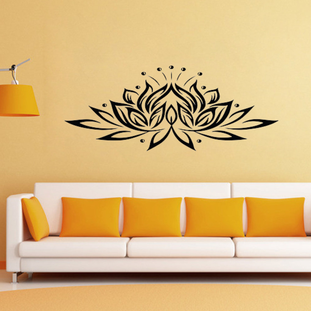 Adesivo De Parede Decorativo Decal Sala Flor De Lótus Aberta