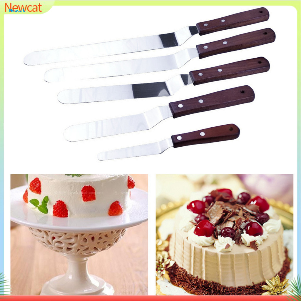 Flexible Cake Spatula 12-inch 4/6/8/10/12 Inch Stainless Steel with Wooden Handle Food Grade Offset Icing Spreader for C