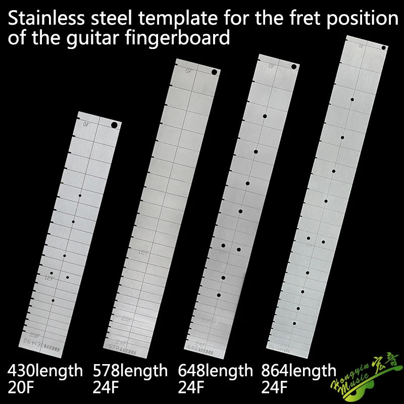 Guitar fingerboard silk position stainless steel template 650 string length grade line production maintenance tools acce