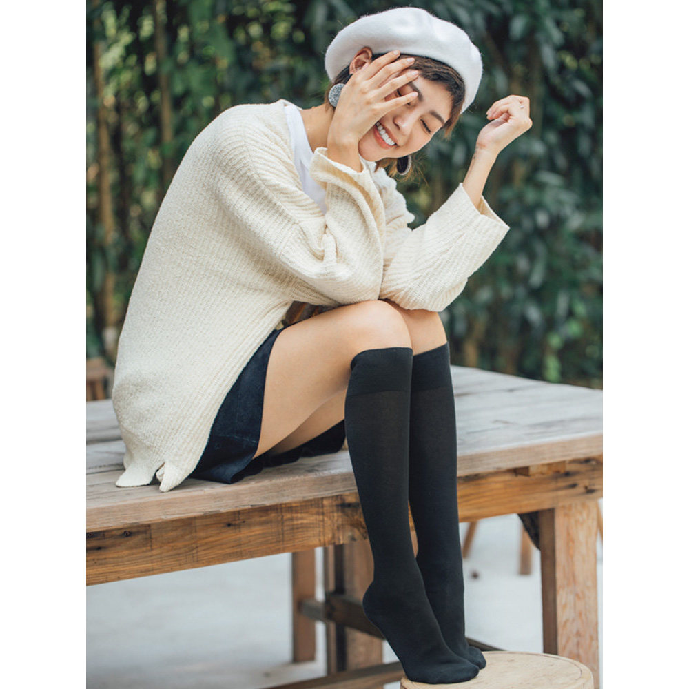 63% algodão estilo japonês outono inverno preto meados de tubo meias femininas estilo jk bezerro meias estilo Preppy bra