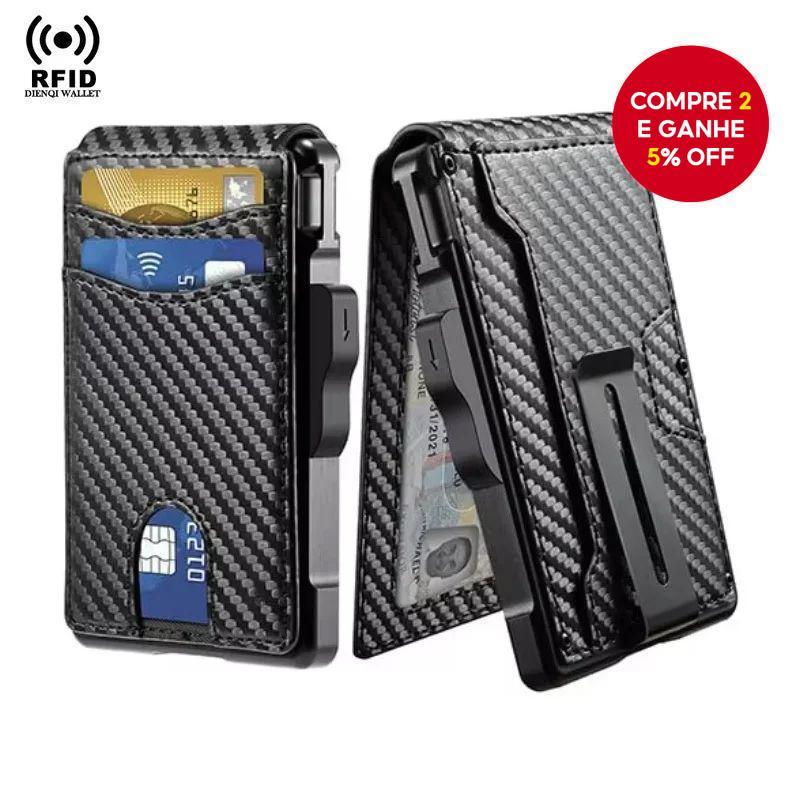 ​ Carteira Pop-Up Com Bloqueio De RFID Masculina-Porta-Cartões De Metal Luxuoso Clipe Para Dinheiro E Capa Minimalista