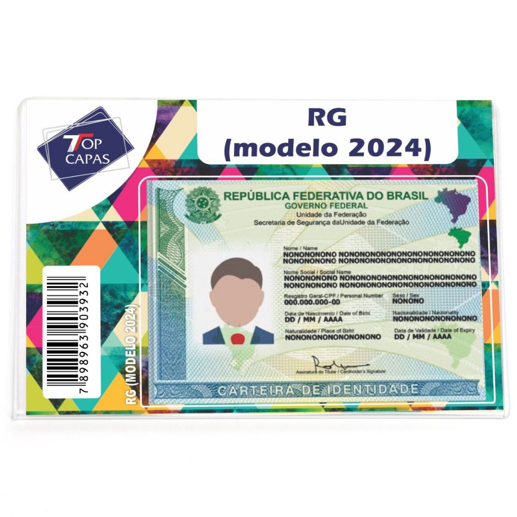 Capa Porta CIN Modelo Novo 2026 - RG - CNH - Acrílico Proteção para documentos