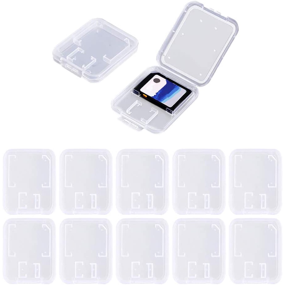 10pcs Capa De Cartão De Memória De Plástico Transparente Compatível Com SD Micro T-Flash