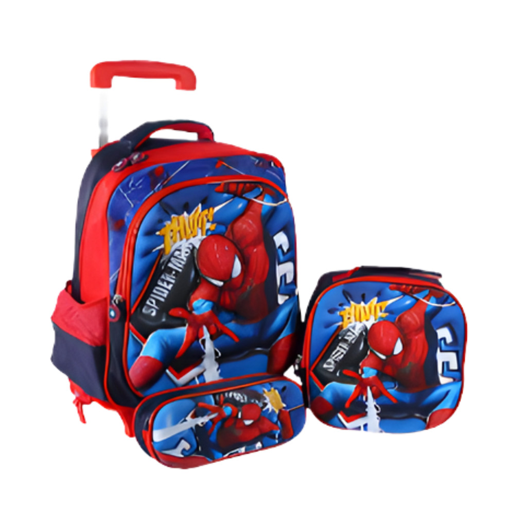 Homem-Aranha Tradicional - Mochila de Rodinha 3D - 3 em 1 para a rotina escolar